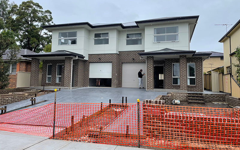 Dual occupancy project under construction in South Wentworthville