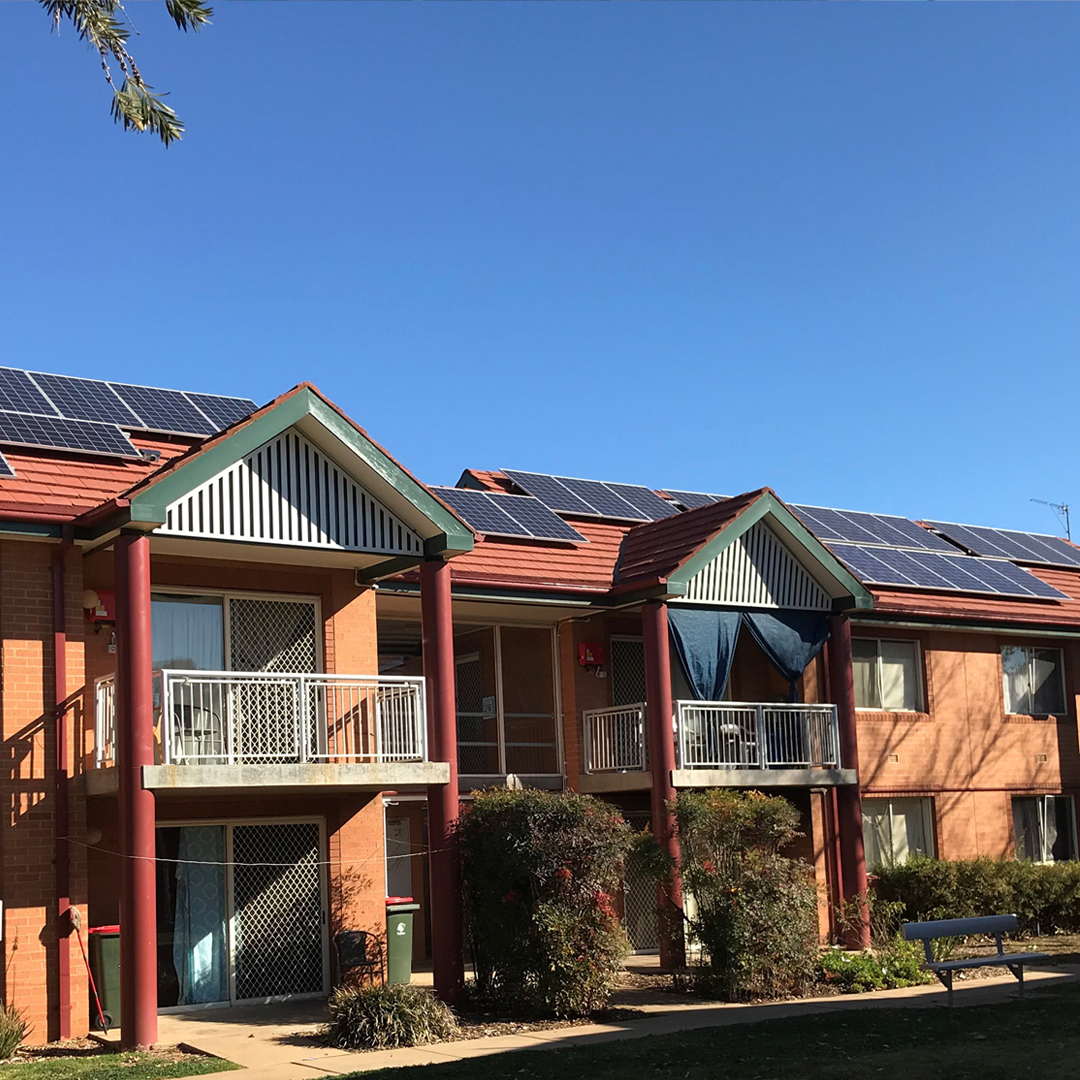 Image of social housing with solar panels