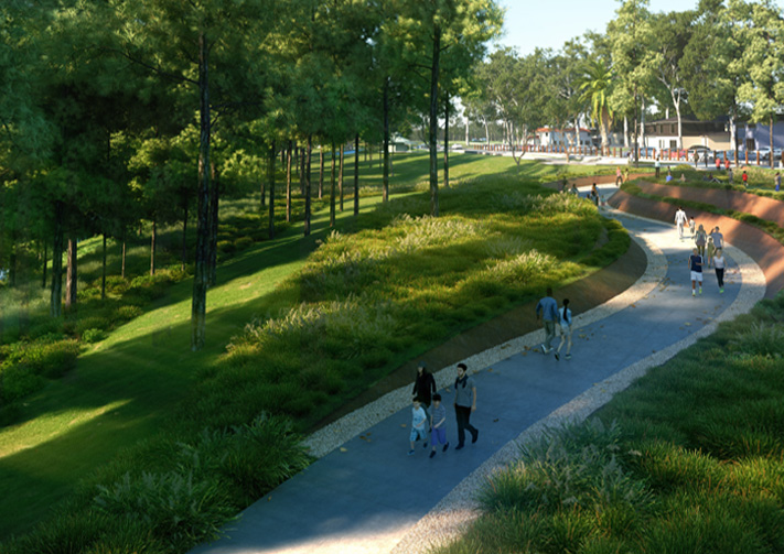 Artist Impression: Tench Reserve, Parks for People Project, New River Walk: connecting the parkland and the river