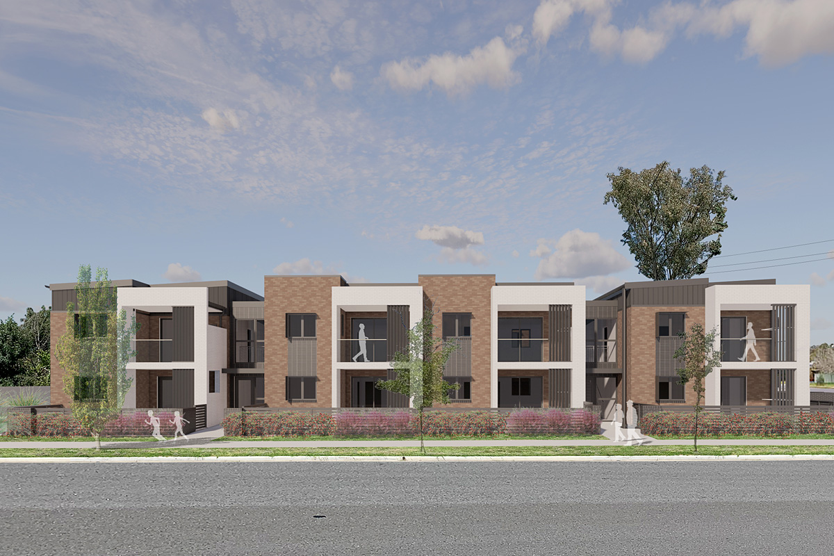 Artist impression of Alexandra and East Street, East-Albury social housing site redevelopment.