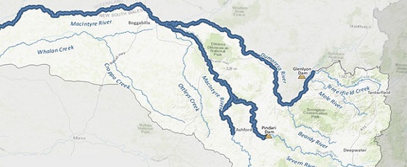 Border Rivers Fish Passage Focus Reach map